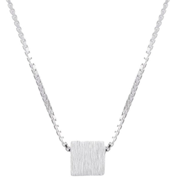 Brushed Block Pendant Necklace