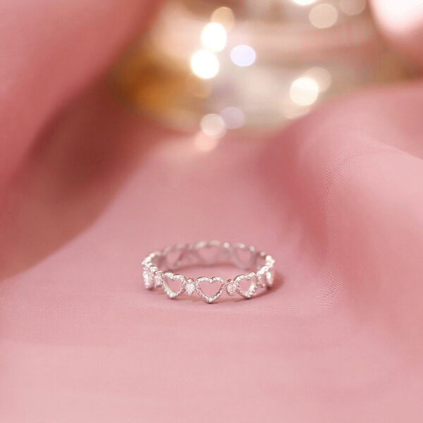 Hollow Heart Open Ring - Image 2